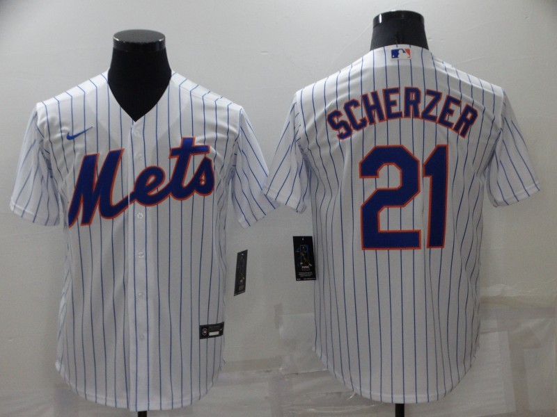 Men's New York Mets Max Scherzer #21 White Baseball Jersey